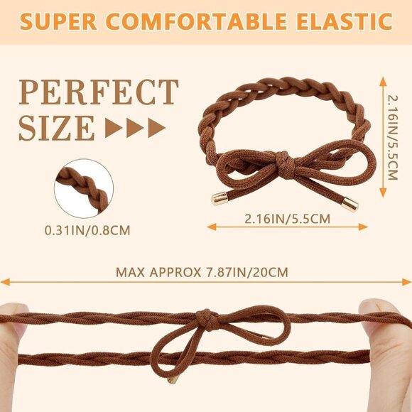 Braided Hair Ties Elastic Ponytail Holders No Damage Women Girls 24 pcs main image 4